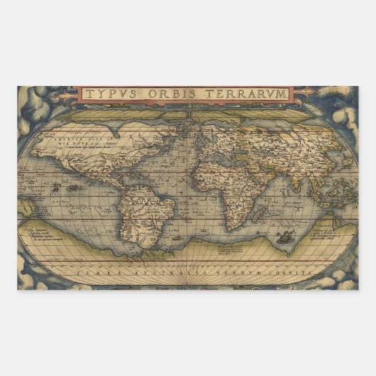 Sticker Rectangulaire Carte antique du monde (Devant)