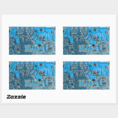Sticker Rectangulaire Carte circuit bleu circuit imprimé à circuit impri (Feuille)