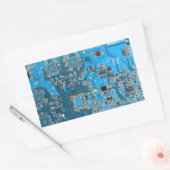 Sticker Rectangulaire Carte circuit bleu circuit imprimé à circuit impri (Enveloppe)