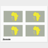 Sticker Rectangulaire Carte d'Afrique jaune funky (Feuille)