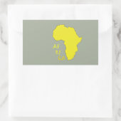 Sticker Rectangulaire Carte d'Afrique jaune funky (Sac)