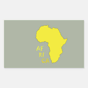 Sticker Rectangulaire Carte d'Afrique jaune funky
