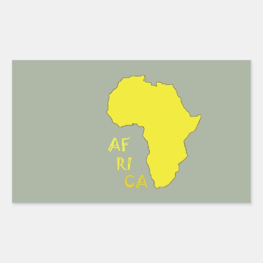 Sticker Rectangulaire Carte d'Afrique jaune funky (Devant)