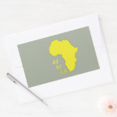 Sticker Rectangulaire Carte d'Afrique jaune funky (Enveloppe)