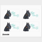 Sticker Rectangulaire Carte d'anniversaire écossaise Terrier (Feuille)