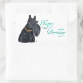 Sticker Rectangulaire Carte d'anniversaire écossaise Terrier (Sac)