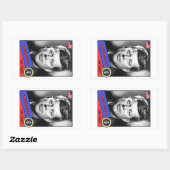 Sticker Rectangulaire Carte de base-ball John F. Kennedy (Feuille)