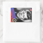 Sticker Rectangulaire Carte de base-ball John F. Kennedy (Sac)