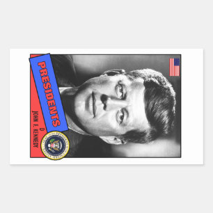 Sticker Rectangulaire Carte de base-ball John F. Kennedy