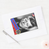 Sticker Rectangulaire Carte de base-ball John F. Kennedy (Enveloppe)