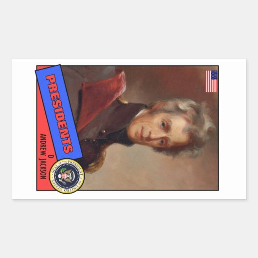 Sticker Rectangulaire Carte de baseball Andrew Jackson (Devant)