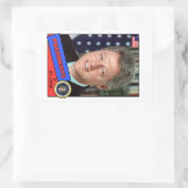 Sticker Rectangulaire Carte de baseball Bill Clinton (Sac)