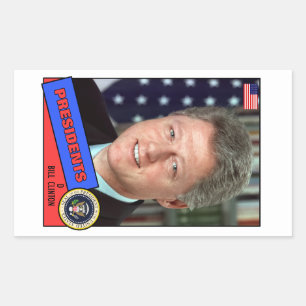 Sticker Rectangulaire Carte de baseball Bill Clinton
