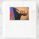 Sticker Rectangulaire Carte de baseball de Benjamin Harrison (Sac)