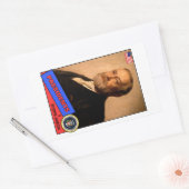 Sticker Rectangulaire Carte de baseball de Benjamin Harrison (Enveloppe)