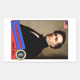 Sticker Rectangulaire Carte de baseball Franklin Pierce