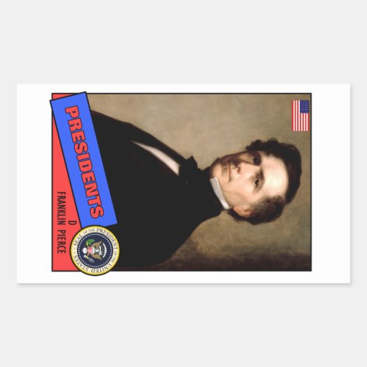 Sticker Rectangulaire Carte de baseball Franklin Pierce (Devant)