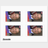 Sticker Rectangulaire Carte de baseball George W. Bush (Feuille)