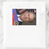 Sticker Rectangulaire Carte de baseball George W. Bush (Sac)