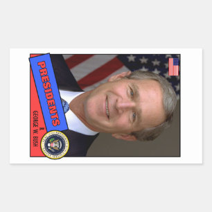 Sticker Rectangulaire Carte de baseball George W. Bush