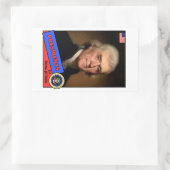 Sticker Rectangulaire Carte de baseball Thomas Jefferson (Sac)