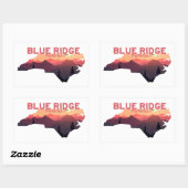 Sticker Rectangulaire Carte de Blue Ridge Parkway North Carolina (Feuille)