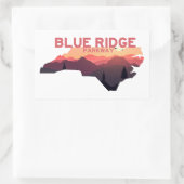 Sticker Rectangulaire Carte de Blue Ridge Parkway North Carolina (Sac)