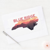 Sticker Rectangulaire Carte de Blue Ridge Parkway North Carolina (Enveloppe)