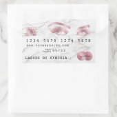 Sticker Rectangulaire Carte de crédit Marbre blanc stylisé Rose or (Sac)