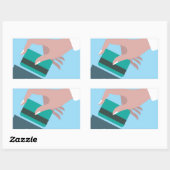 Sticker Rectangulaire Carte de crédit pivotante (Feuille)