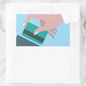 Sticker Rectangulaire Carte de crédit pivotante (Sac)