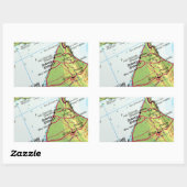 Sticker Rectangulaire Carte de Dubaï (Feuille)
