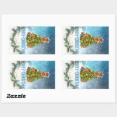 Sticker Rectangulaire Carte de Joyeux Noël (Feuille)