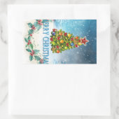 Sticker Rectangulaire Carte de Joyeux Noël (Sac)