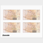 Sticker Rectangulaire Carte de la guerre civile Champ de bataille de Chi (Feuille)