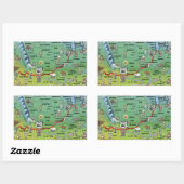 Sticker Rectangulaire Carte de la route historique 66 (Feuille)