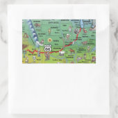 Sticker Rectangulaire Carte de la route historique 66 (Sac)