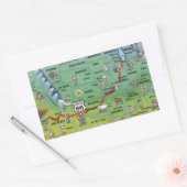 Sticker Rectangulaire Carte de la route historique 66 (Enveloppe)