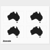 Sticker Rectangulaire Carte de l'Australie (Feuille)