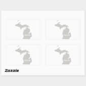 Sticker Rectangulaire Carte de l'état de la silhouette du Michigan (Feuille)
