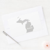 Sticker Rectangulaire Carte de l'état de la silhouette du Michigan (Enveloppe)