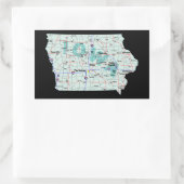 Sticker Rectangulaire Carte de l'État international de l'Iowa (Sac)