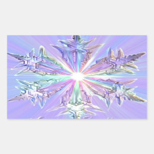 Sticker Rectangulaire Carte de Noël de l'étoile de neige