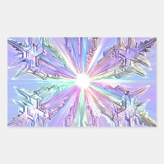 Sticker Rectangulaire Carte de Noël Star Glitt (Devant)