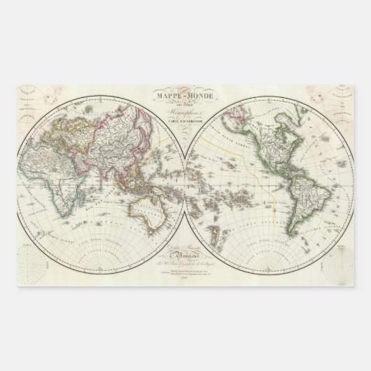 Sticker Rectangulaire Carte de Paris Atlas (Devant)
