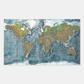 Sticker Rectangulaire Carte de secours de la Terre