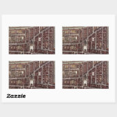 Sticker Rectangulaire Carte de ville de Delft 1649 (Feuille)