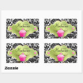 Sticker Rectangulaire Carte de visite 311 Boulangerie Cupcake Swirls Lim (Feuille)
