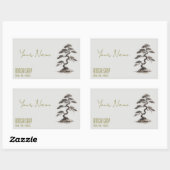 Sticker Rectangulaire Carte de visite de magasin de fleurs (Feuille)