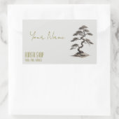 Sticker Rectangulaire Carte de visite de magasin de fleurs (Sac)